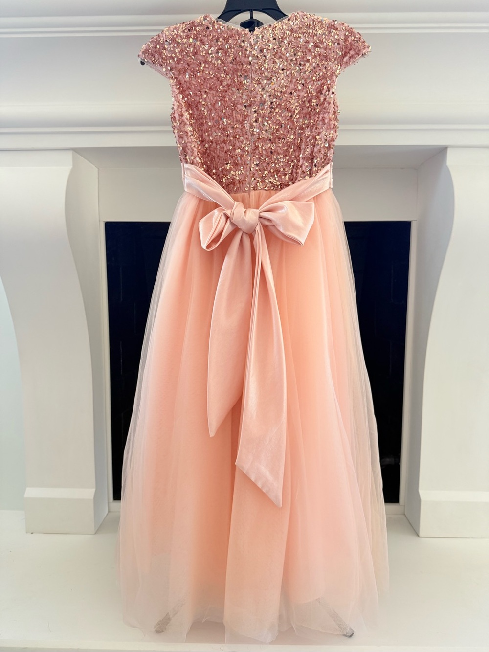 Girls' Sequin & Tulle Pink Special Occasion Dress Gown- Girls 10 - Picture 2 of 2